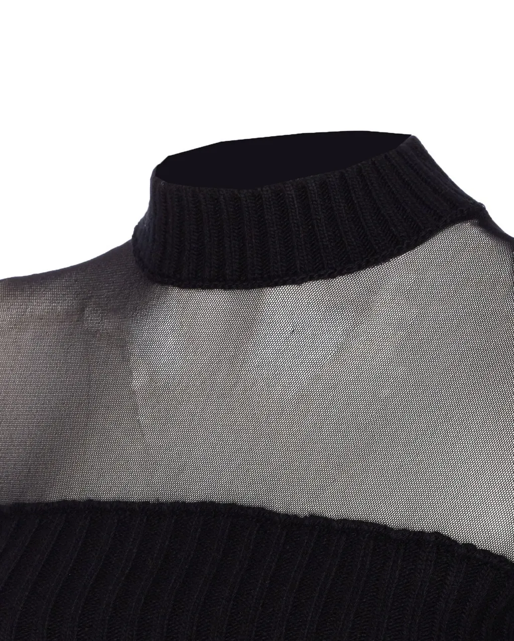 Sheer Panel Knit Sweater