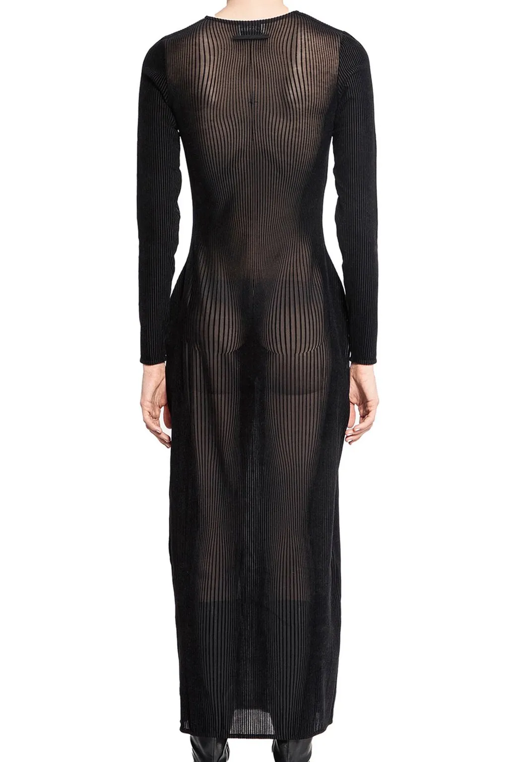 Sheer Ribbed Maxi Dress