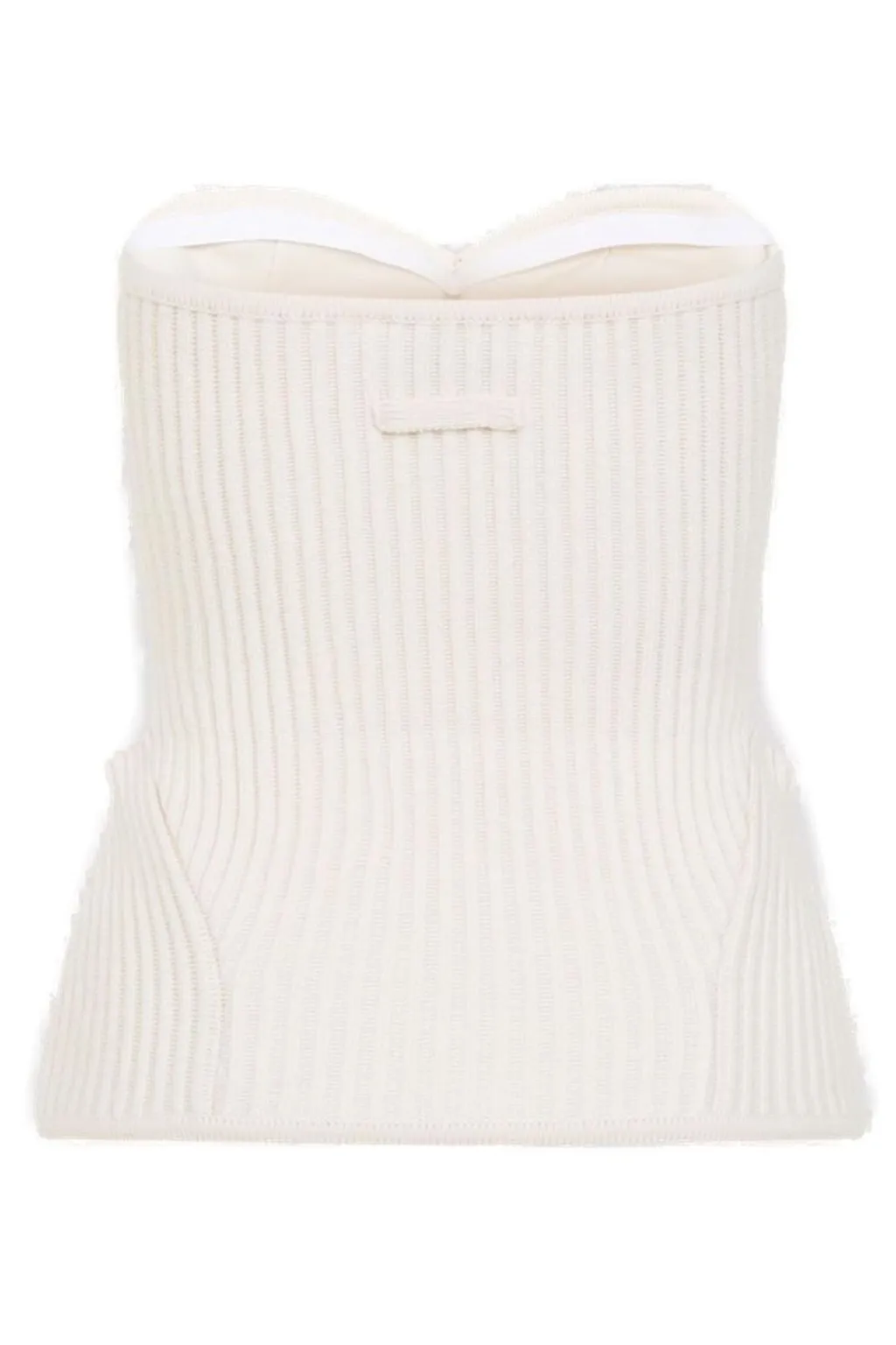 Ribbed Strapless Corset Top