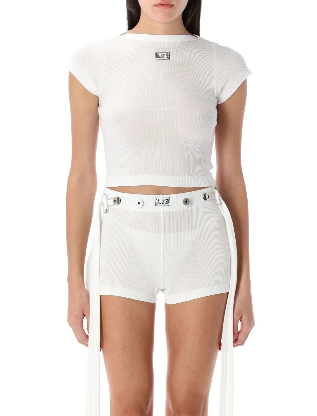 Ribbed Crop Top And Shorts Set