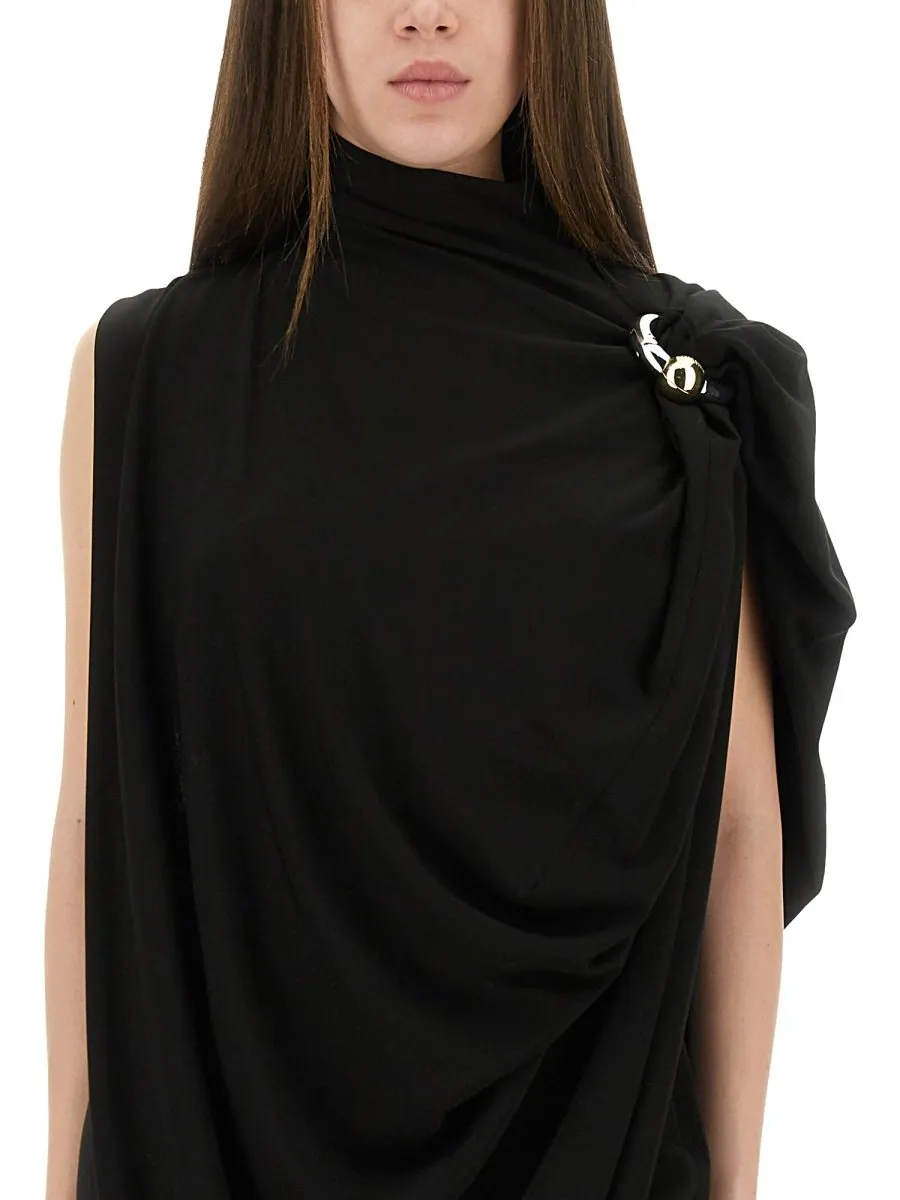 Asymmetric Draped Dress