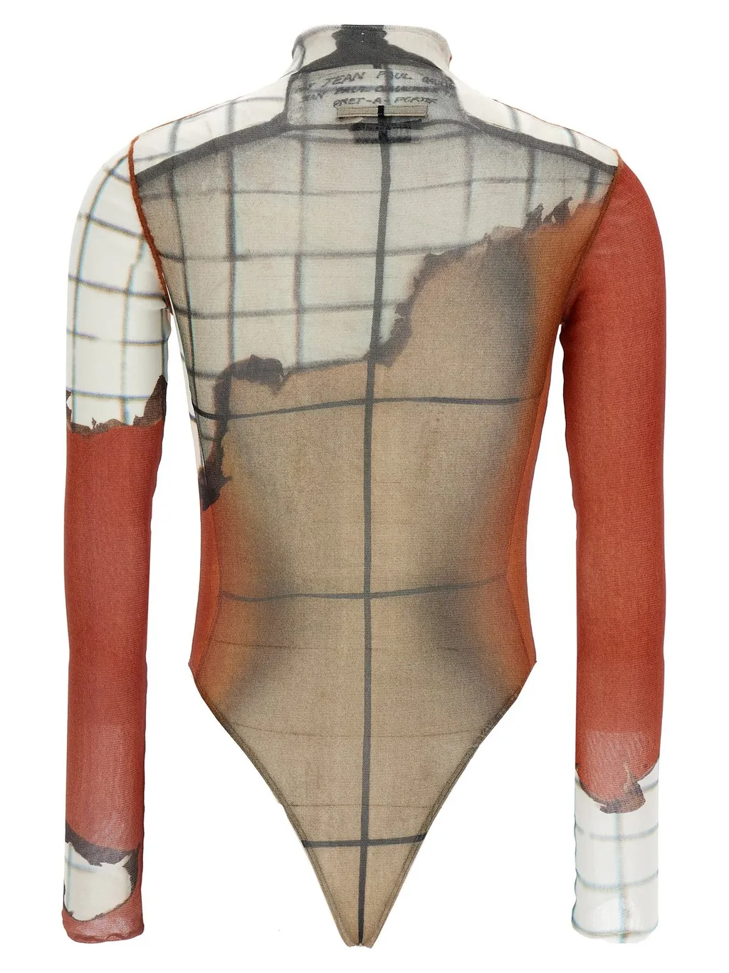 Graphic Print Mesh Bodysuit