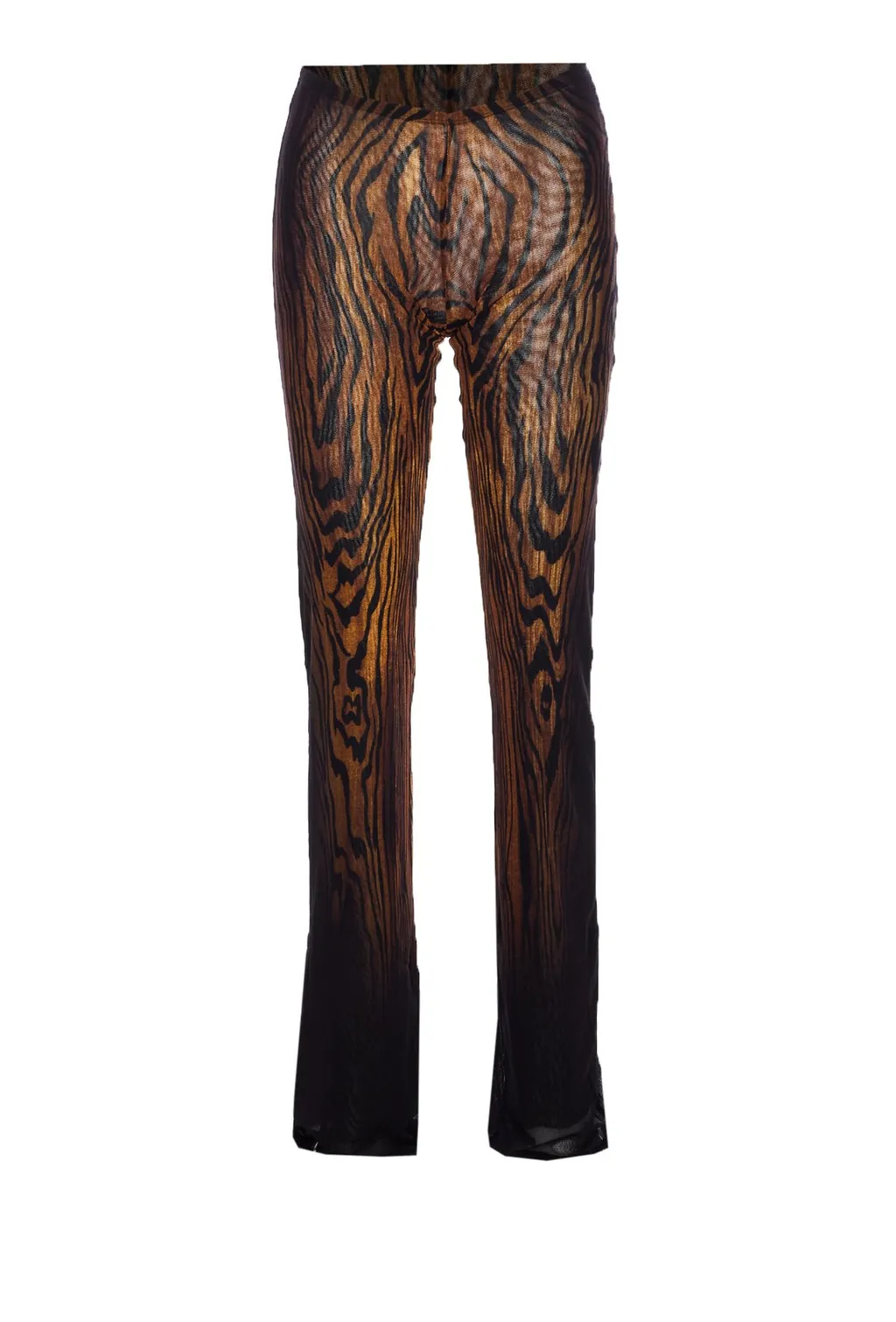Wood Grain Print Mesh Pants