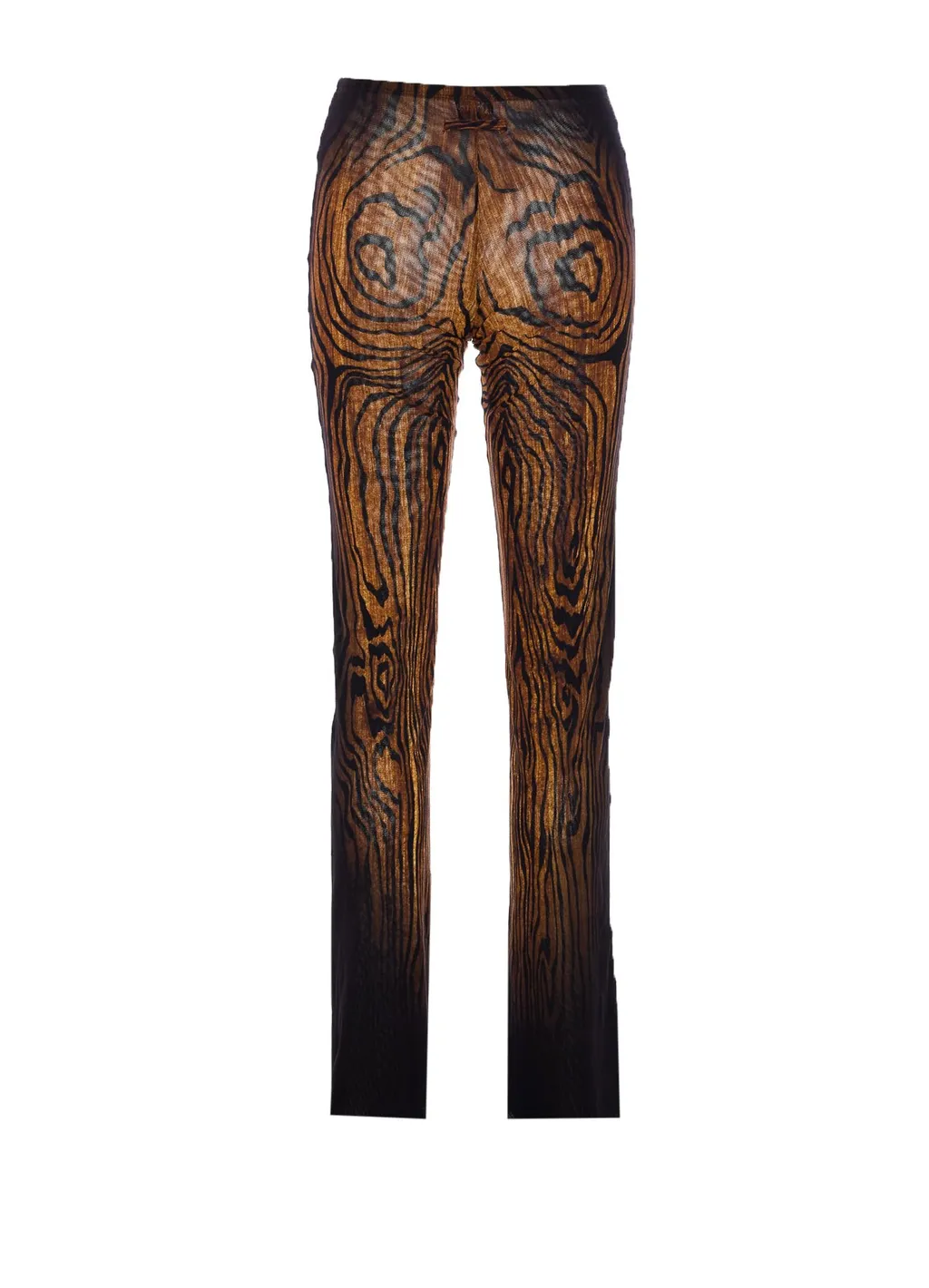 Wood Grain Print Mesh Pants