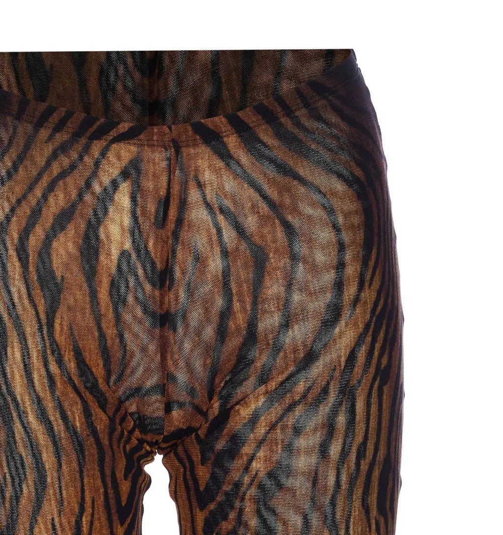 Wood Grain Print Mesh Pants