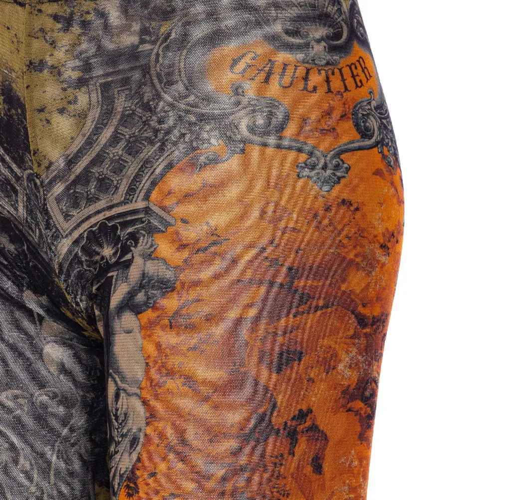 Printed Mesh Pants