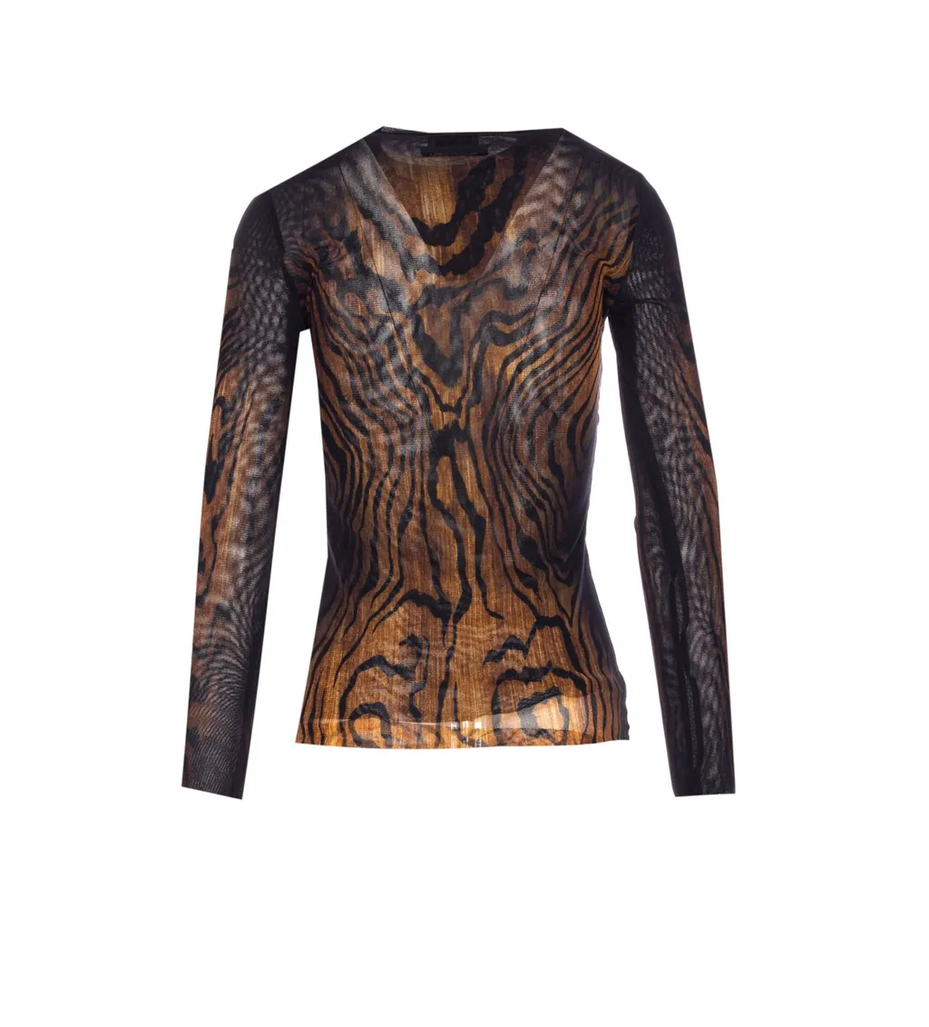 Long Sleeve Mesh Top
