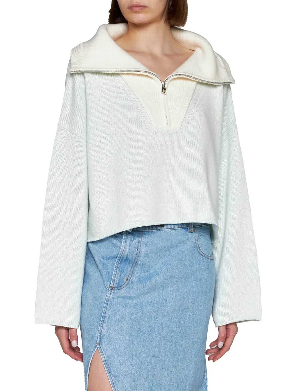 Cropped Half-Zip Sweater