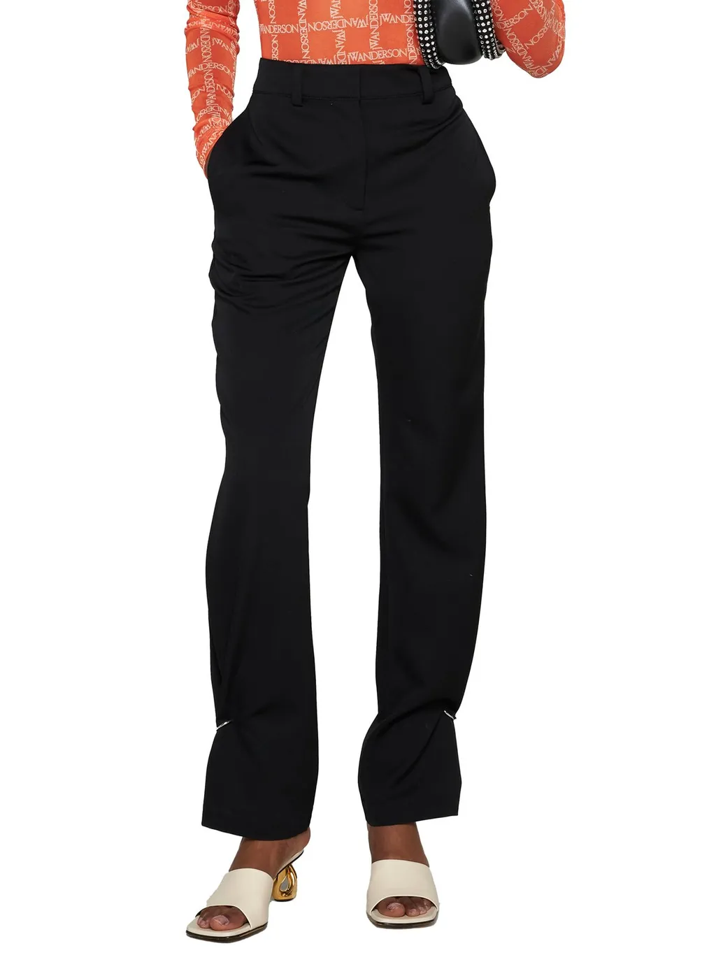High-Waisted Straight-Leg Trousers