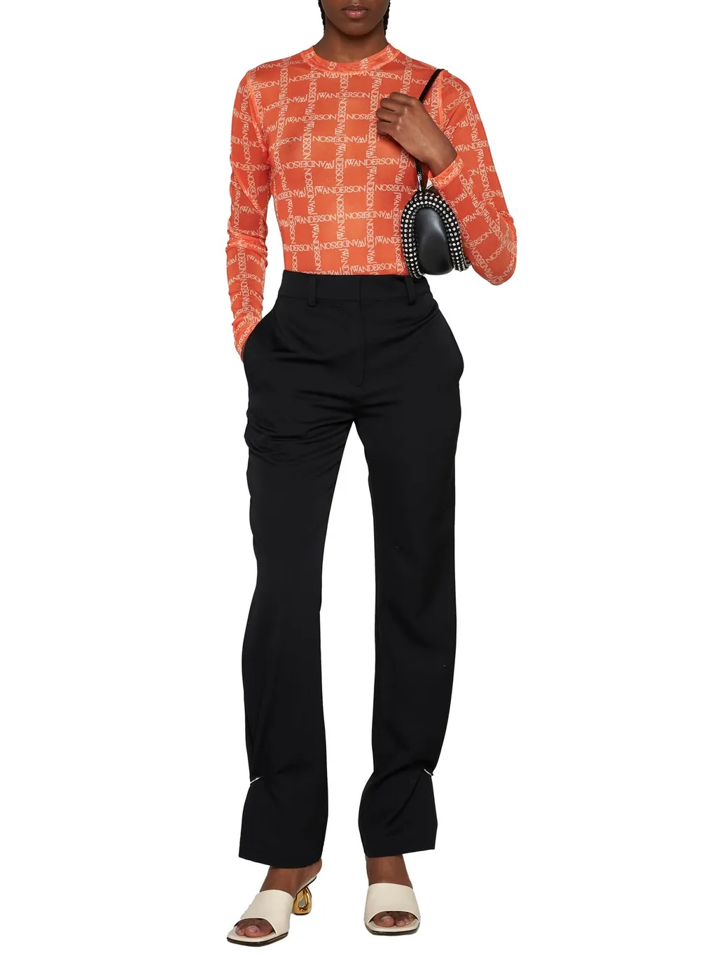 High-Waisted Straight-Leg Trousers