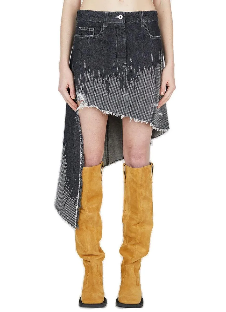 Asymmetric Denim Skirt