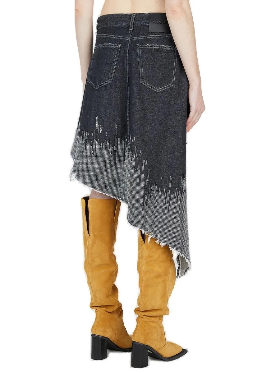 Asymmetric Denim Skirt