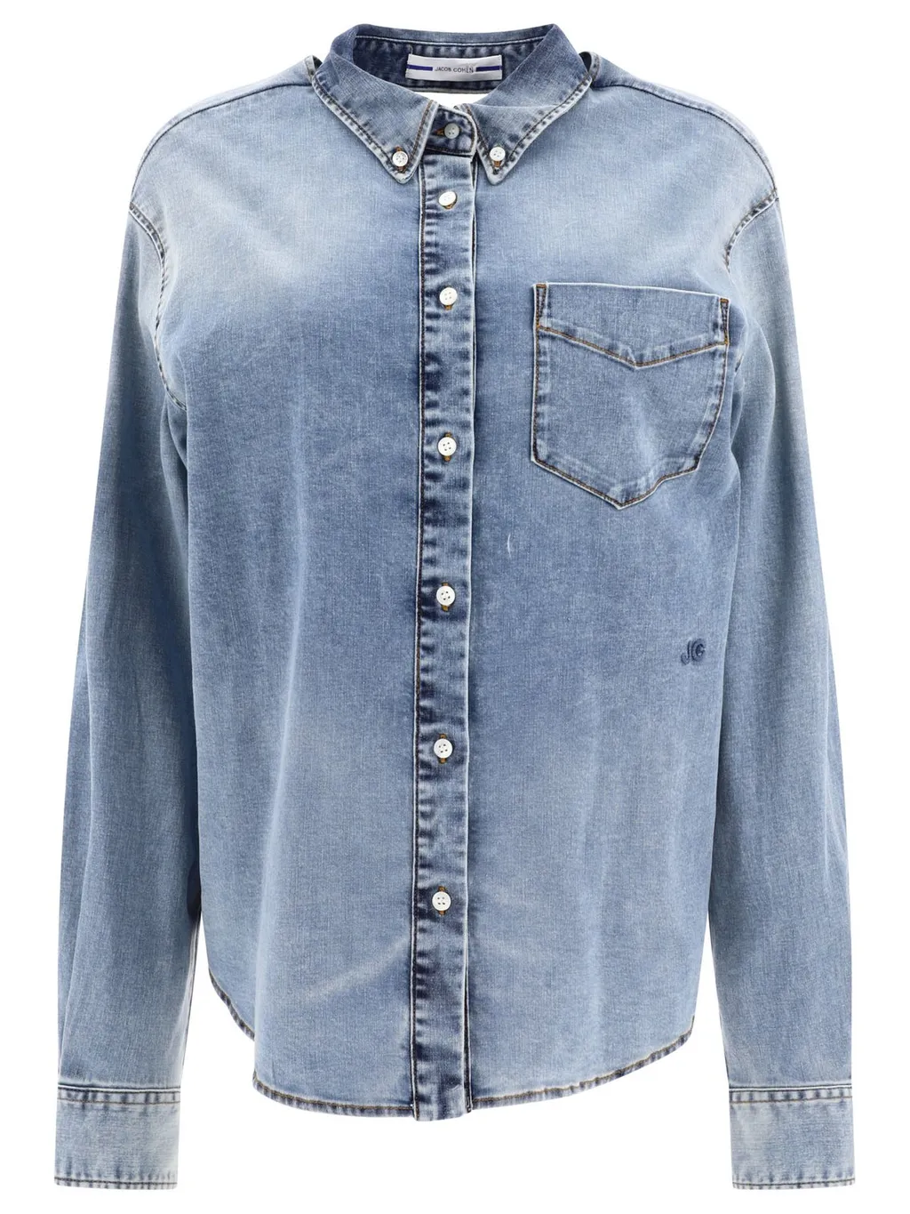Denim Shirt With Twisted Back