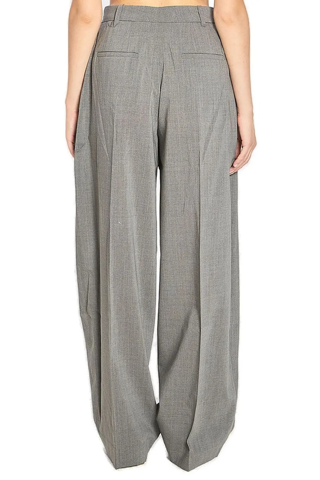 Wide-Leg Pleated Trousers