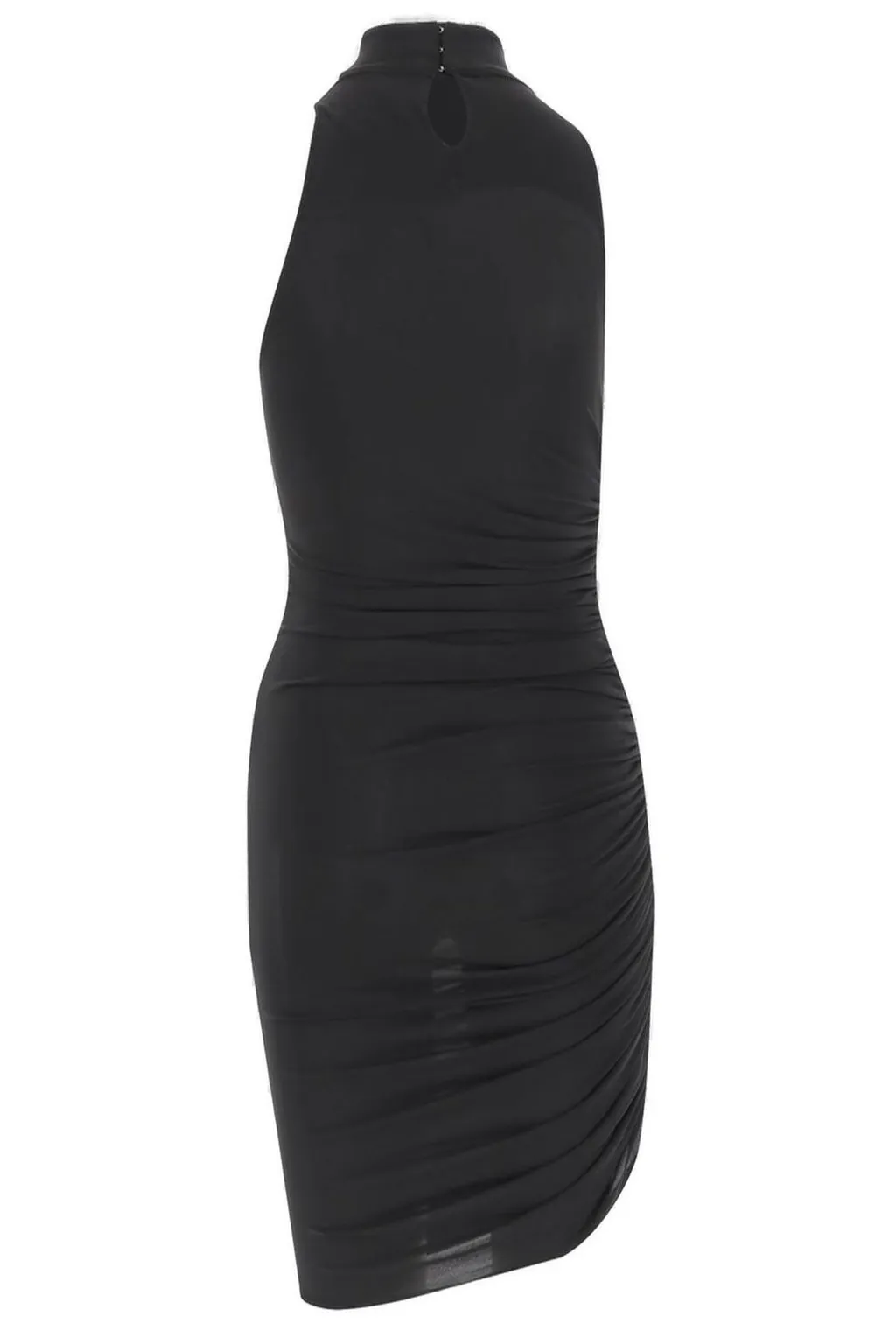 Sleeveless Mock Neck Ruched Dress