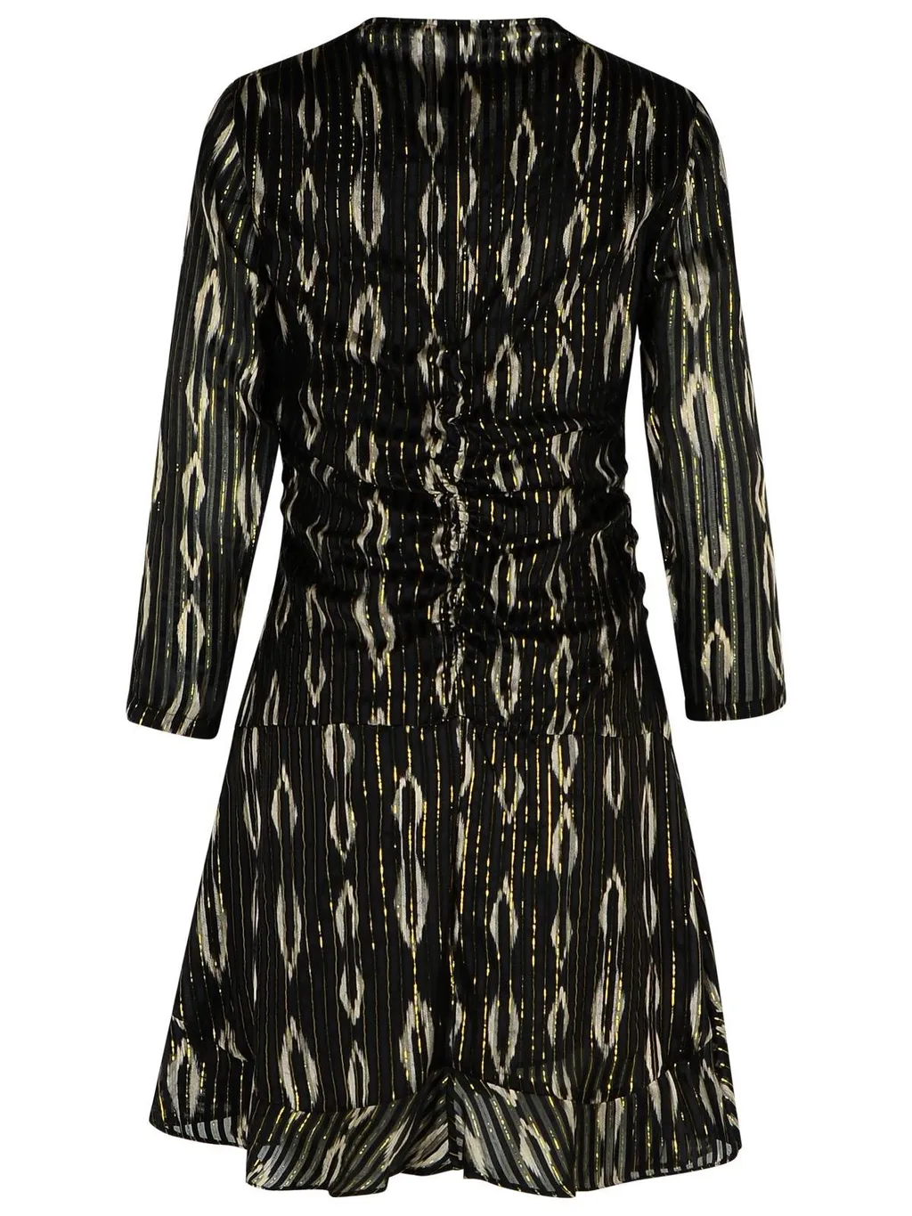Ruched Metallic Jacquard Mini Dress