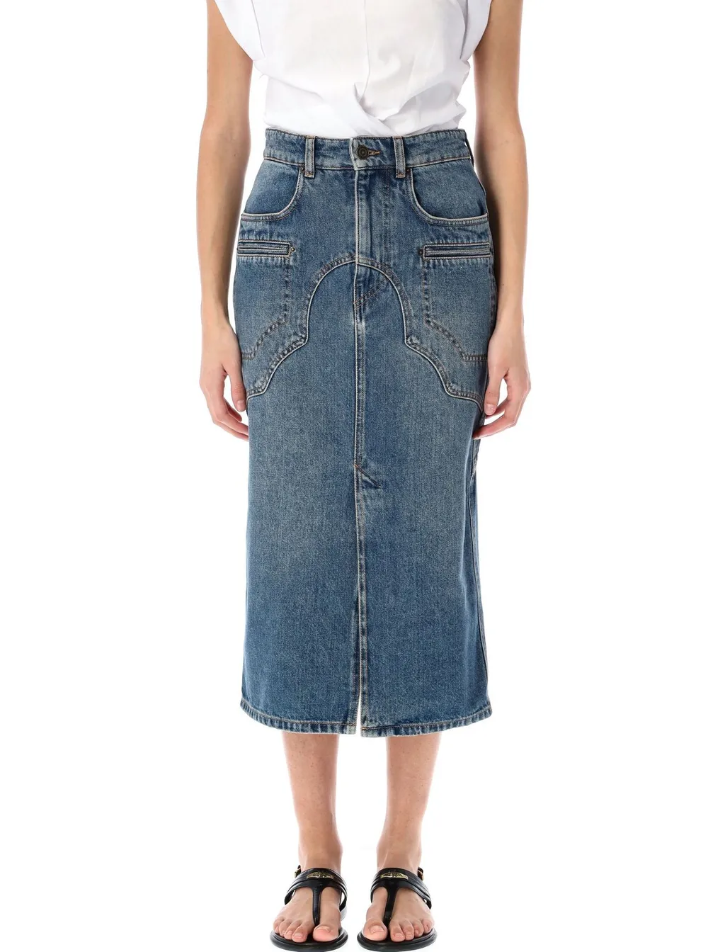 Denim Midi Skirt