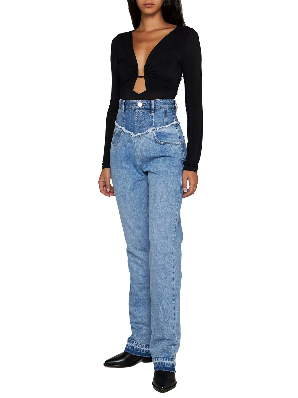 High-Waisted Straight Leg Jeans