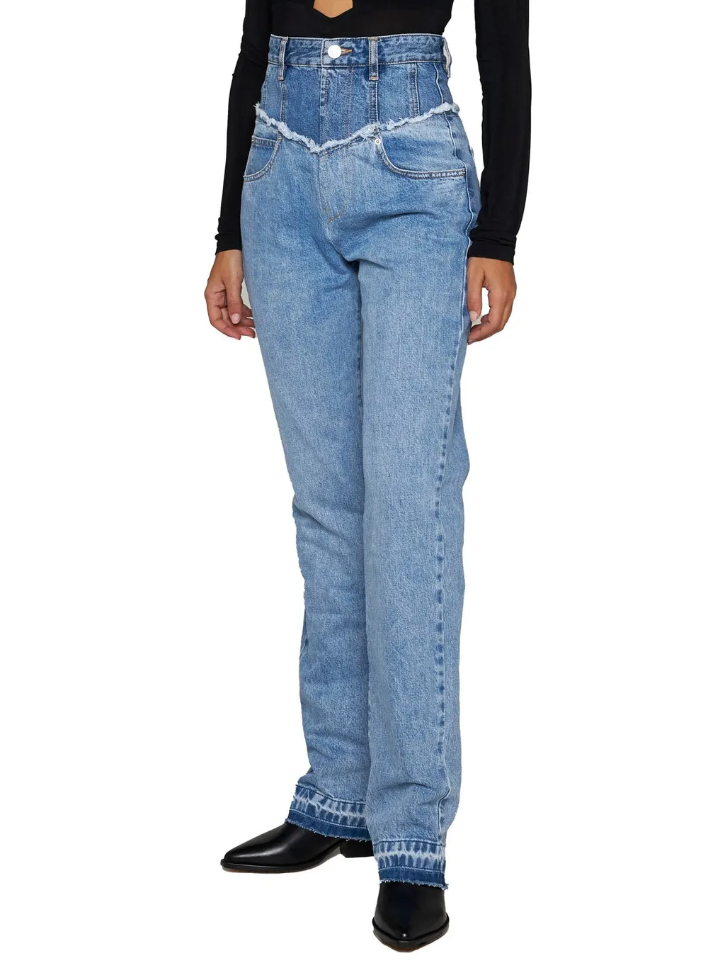 High-Waisted Straight Leg Jeans