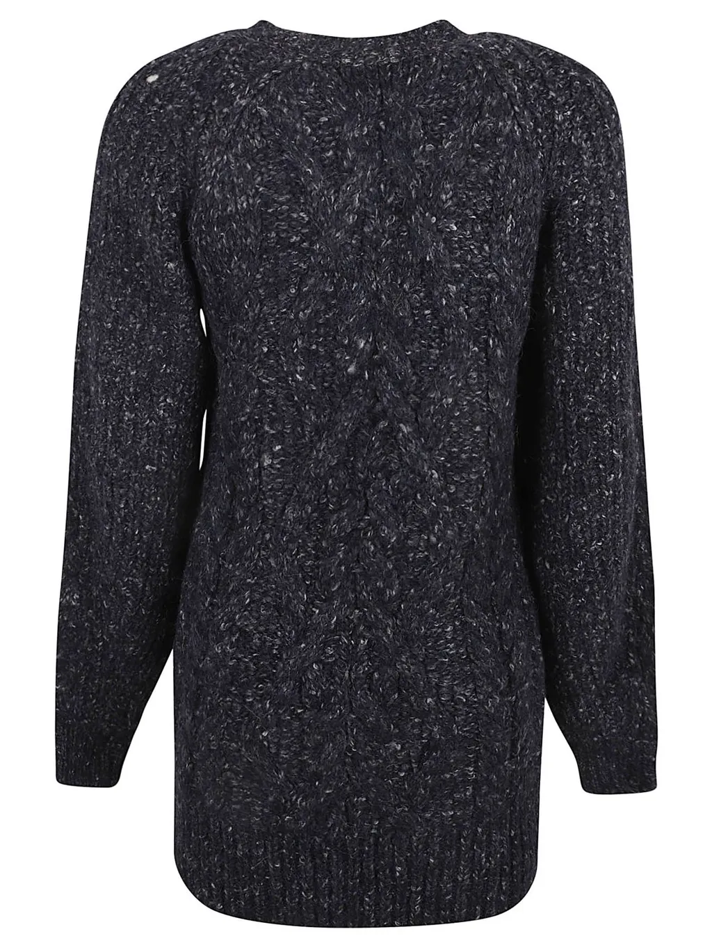 Cable Knit Sweater With Cut-Out Shoulders