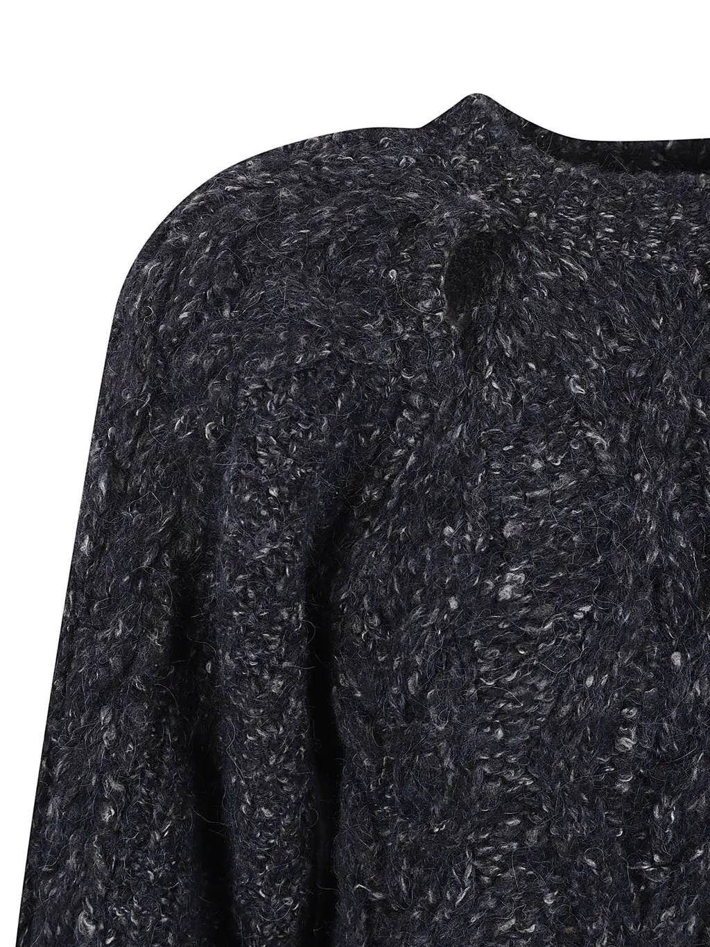Cable Knit Sweater With Cut-Out Shoulders