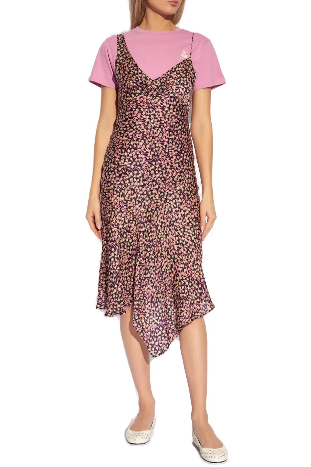 Asymmetric Hem Slip Dress
