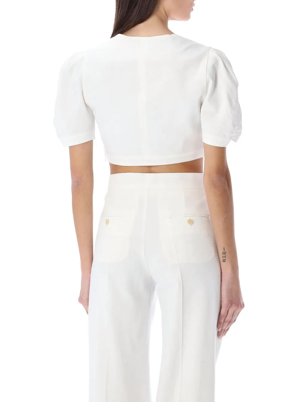 Cropped Puff Sleeve Top