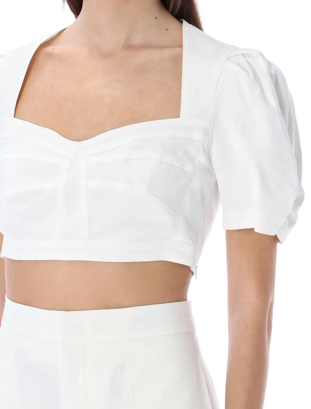 Cropped Puff Sleeve Top