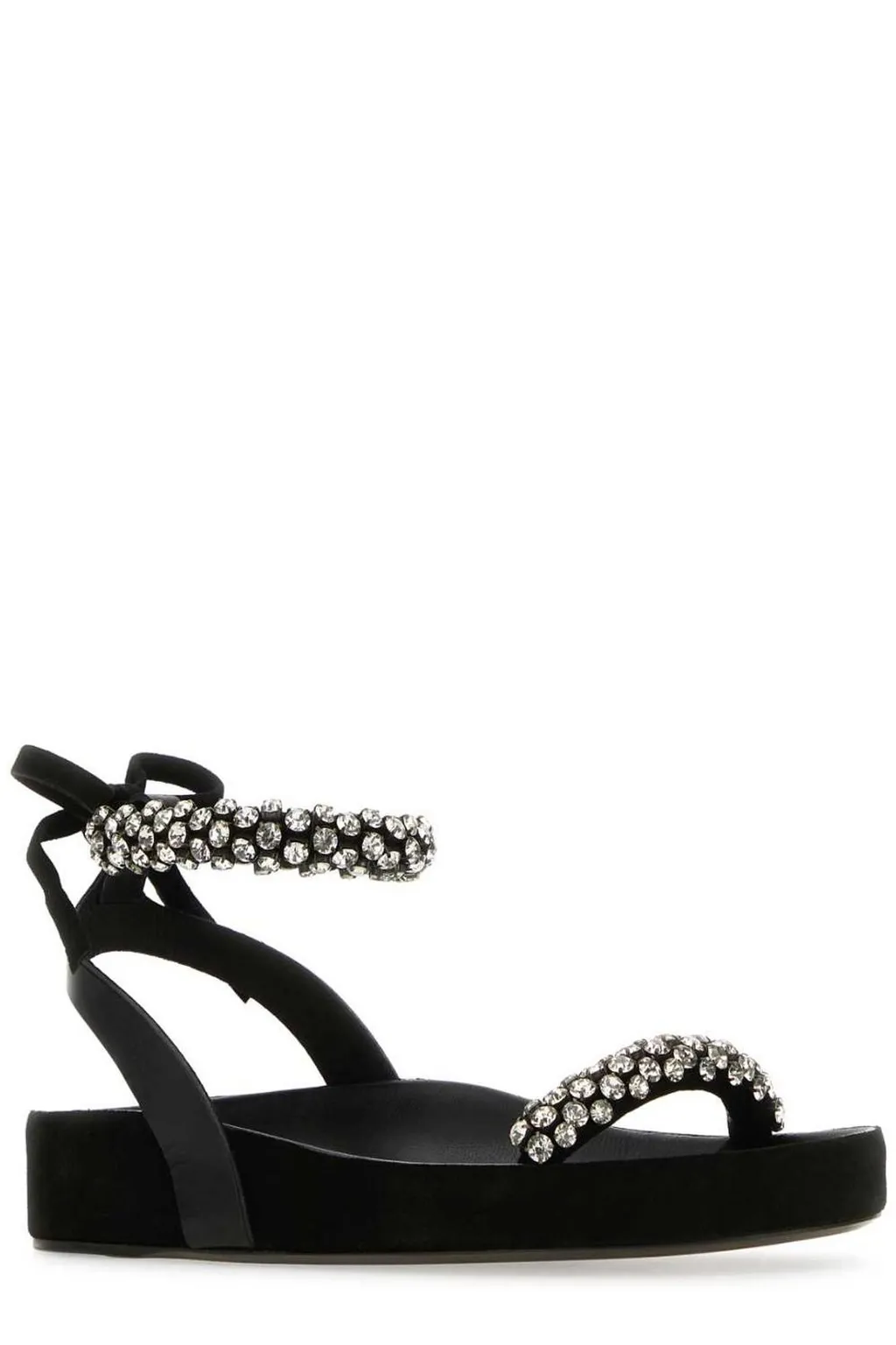 Platform Sandals With Rhinestone Embellishments