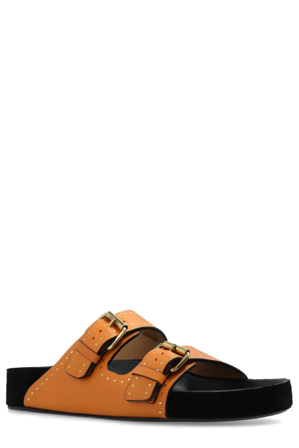 Double Buckle Slide Sandals
