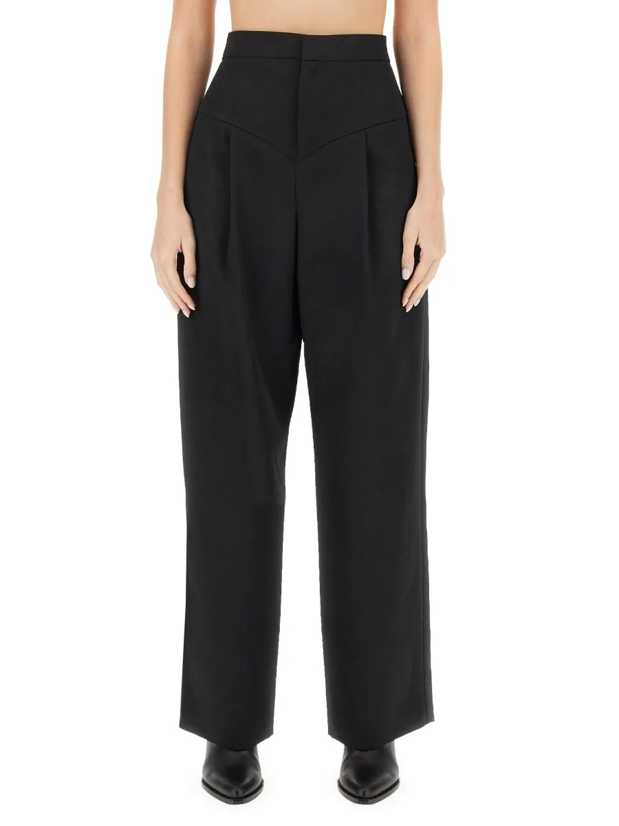 High-Waisted Pleated Trousers