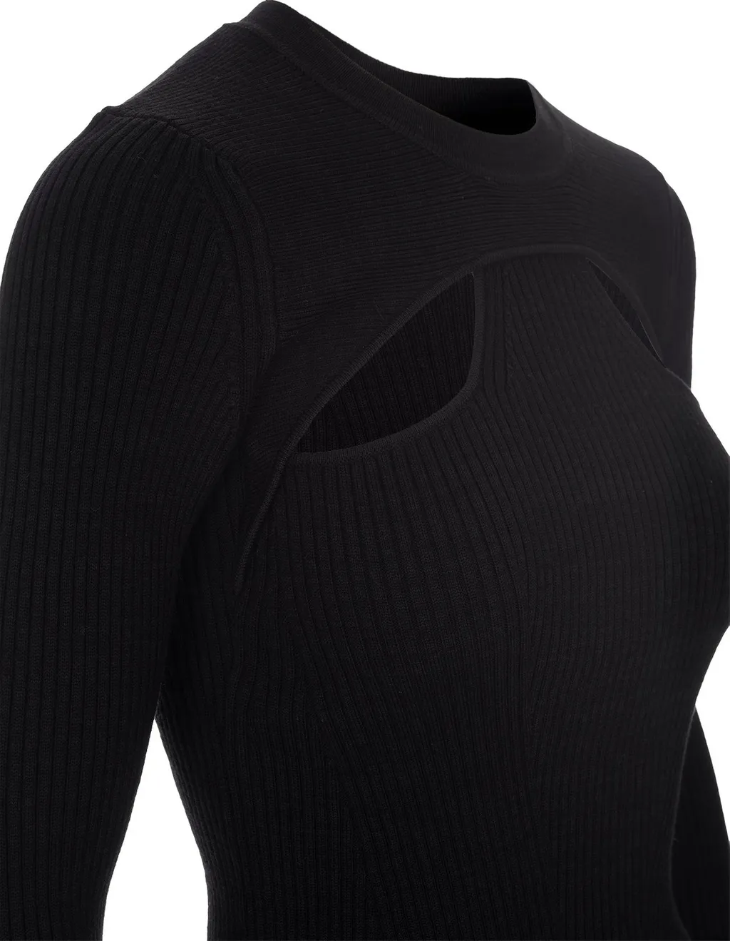 Ribbed Knit Cutout Top