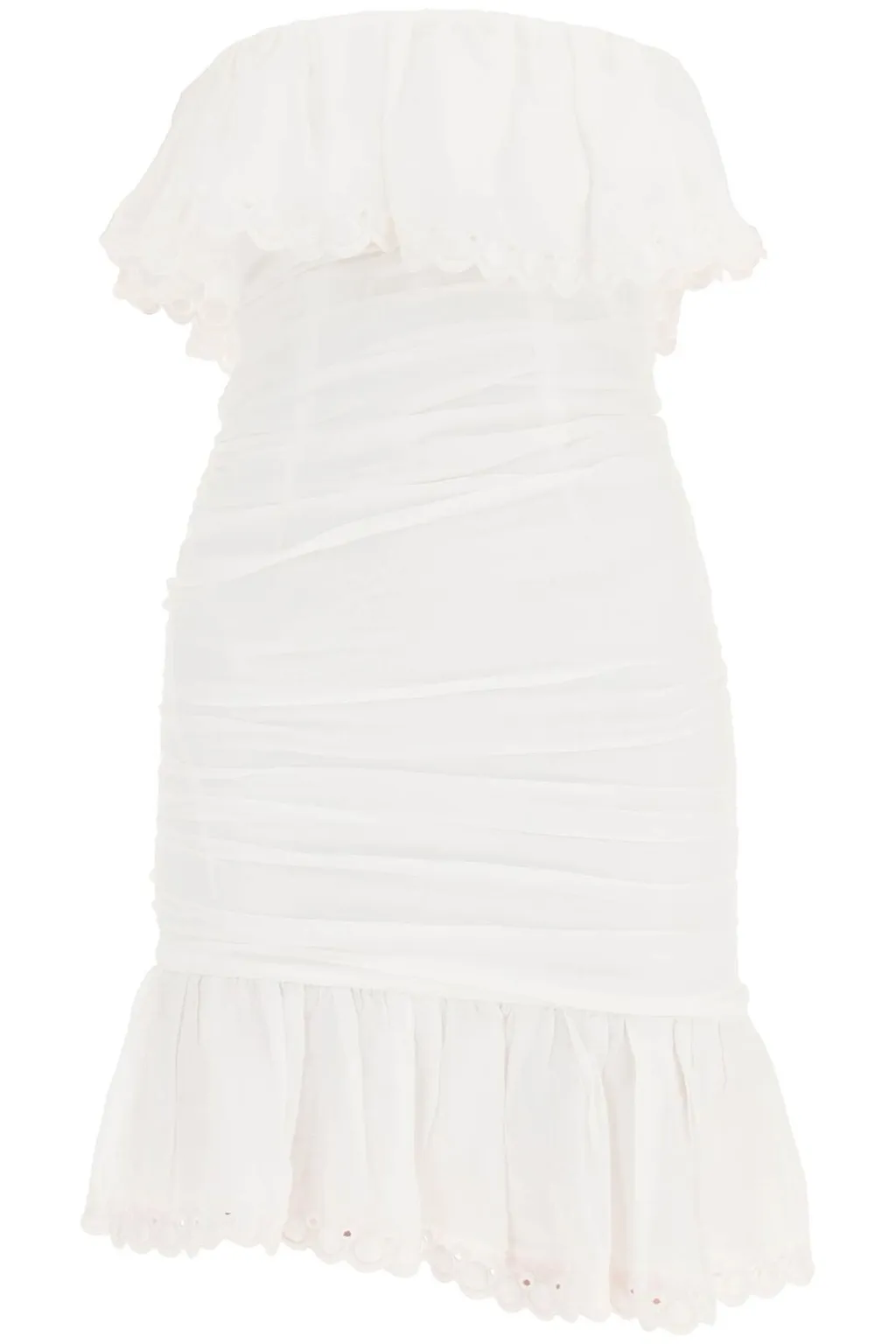 Strapless Ruffled Mini Dress