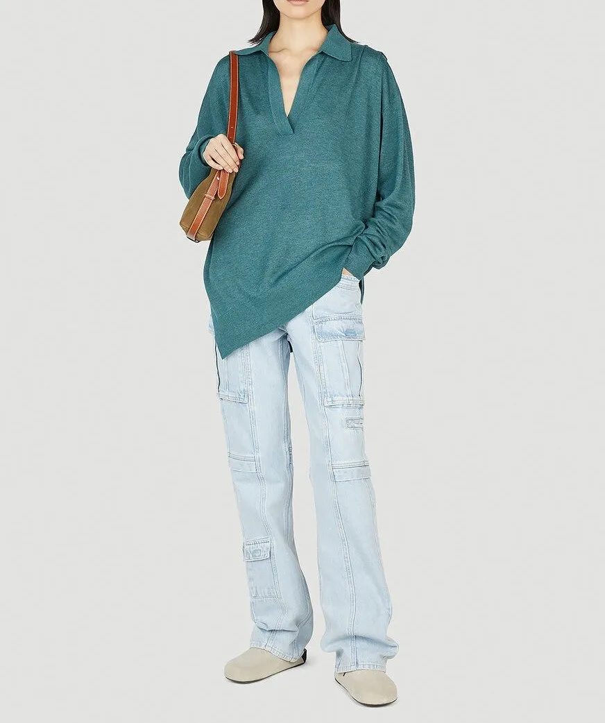 Asymmetric Polo Sweater