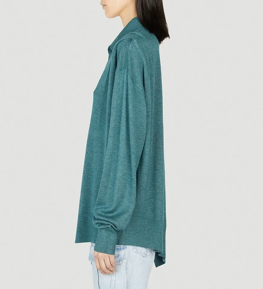 Asymmetric Polo Sweater