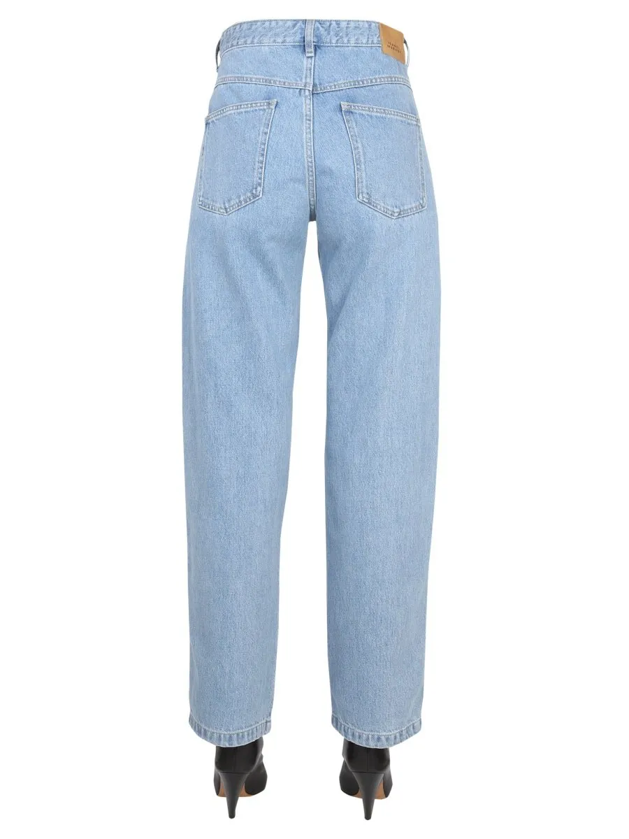 High-Waisted Straight Leg Jeans