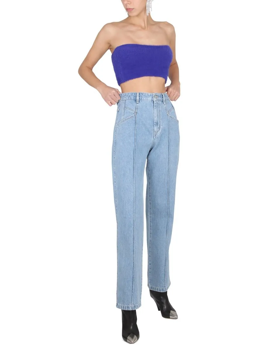 High-Waisted Straight Leg Jeans