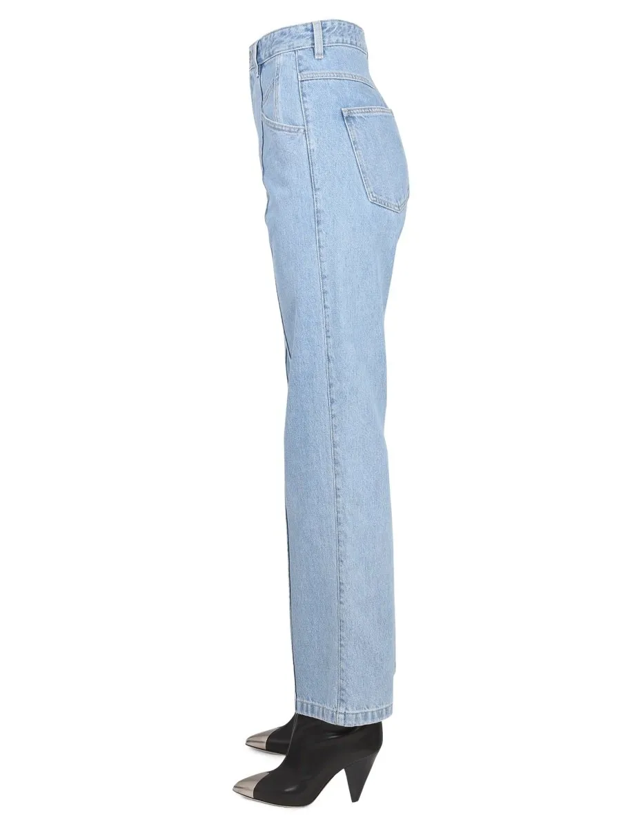 High-Waisted Straight Leg Jeans