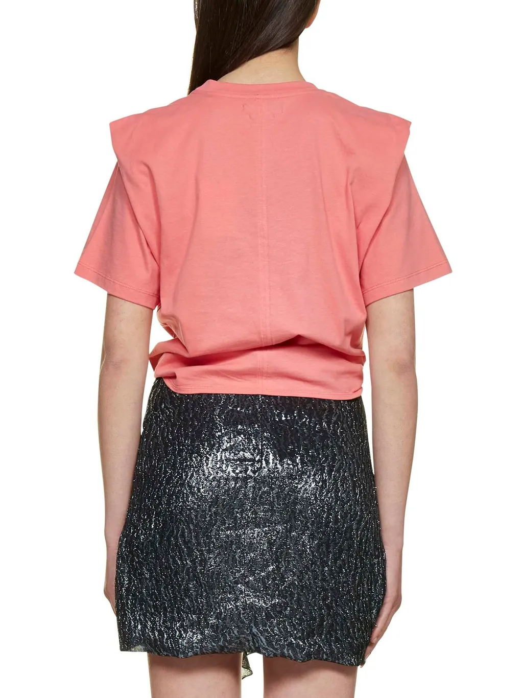 T-Shirt With Shoulder Pads And Knot Detail