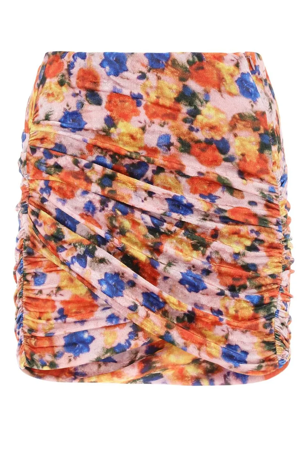 Ruched Floral Mini Skirt