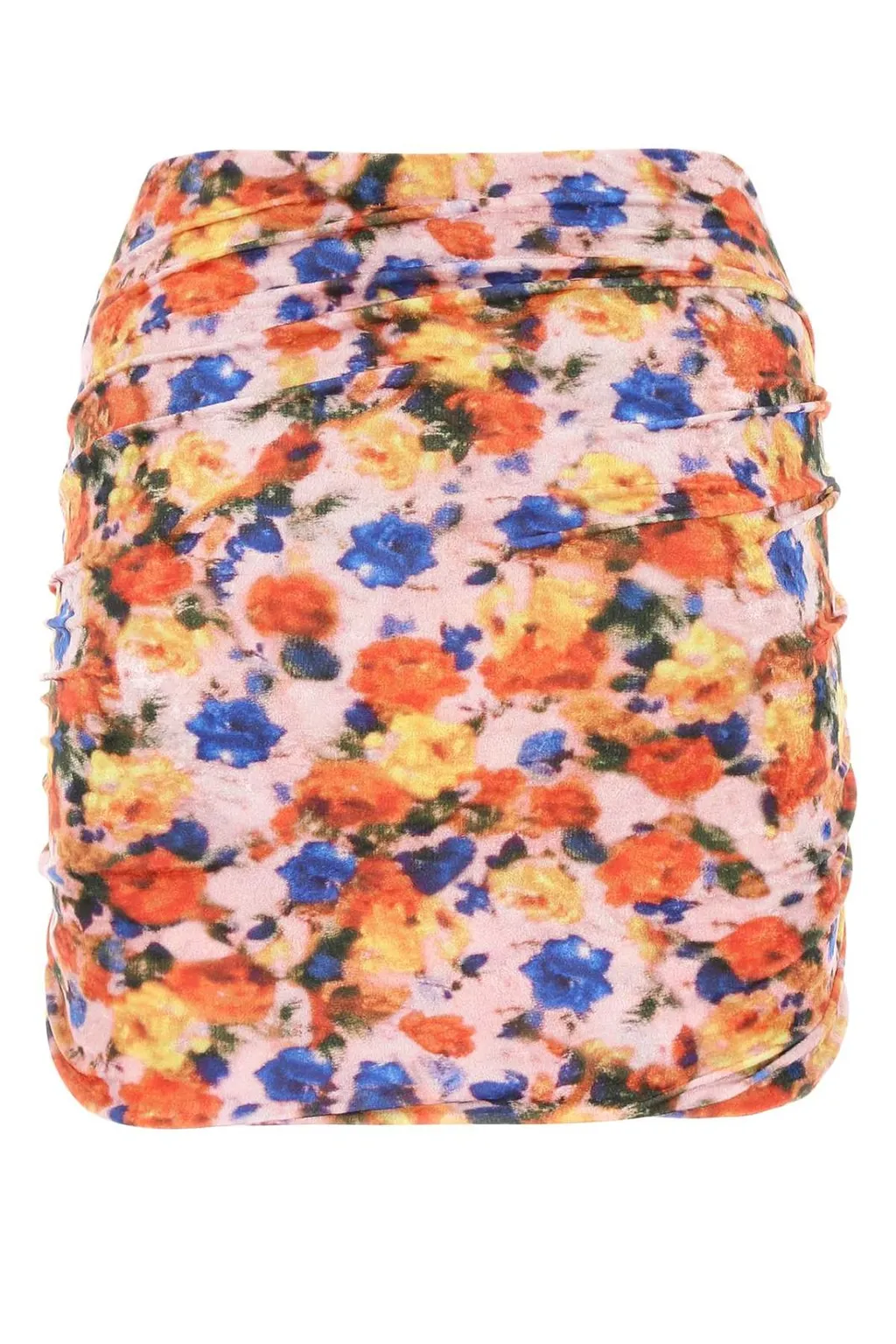 Ruched Floral Mini Skirt