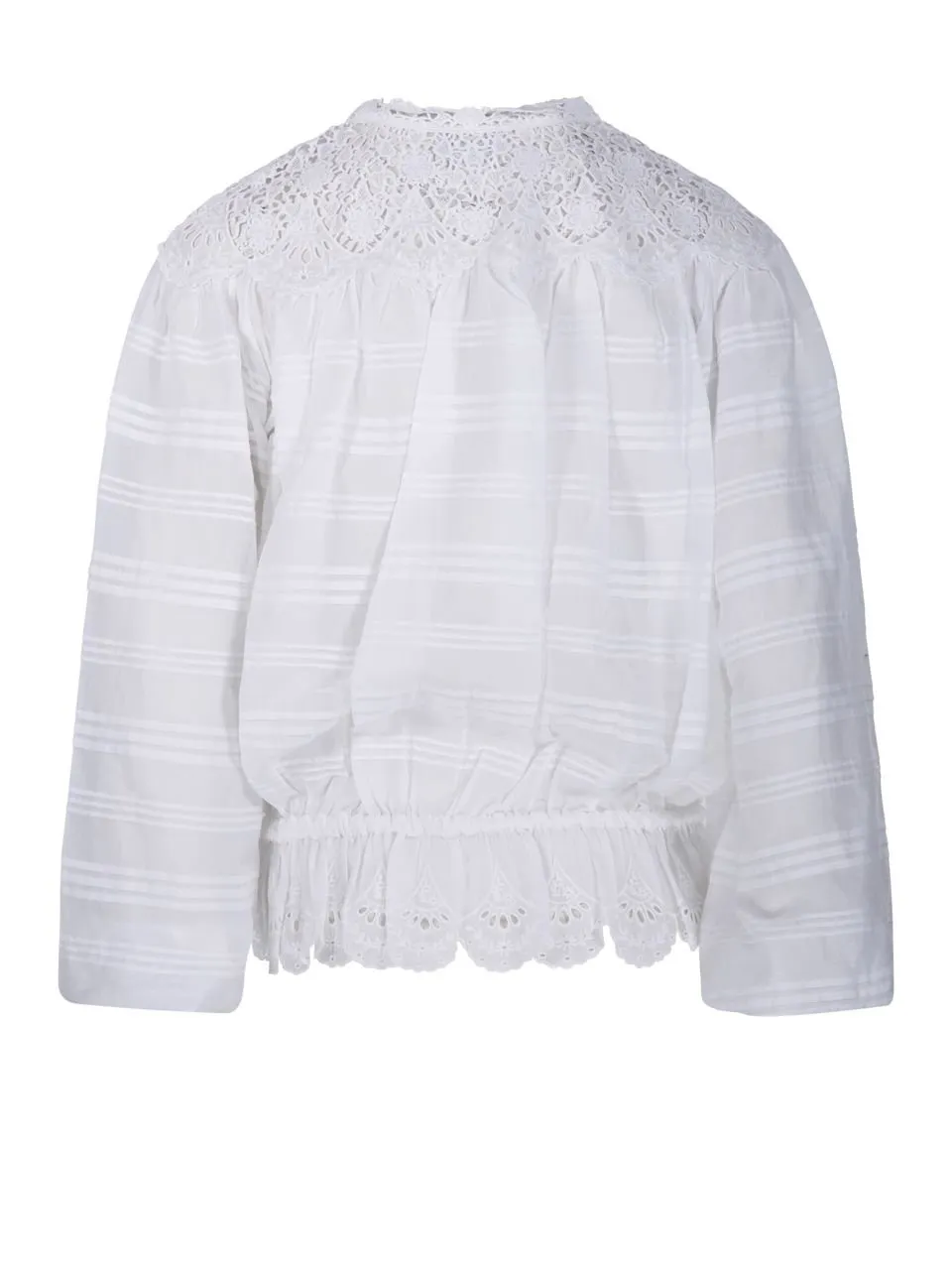 Blouse With Lace And Ruffle Detail