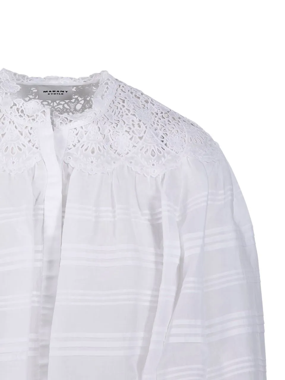 Blouse With Lace And Ruffle Detail