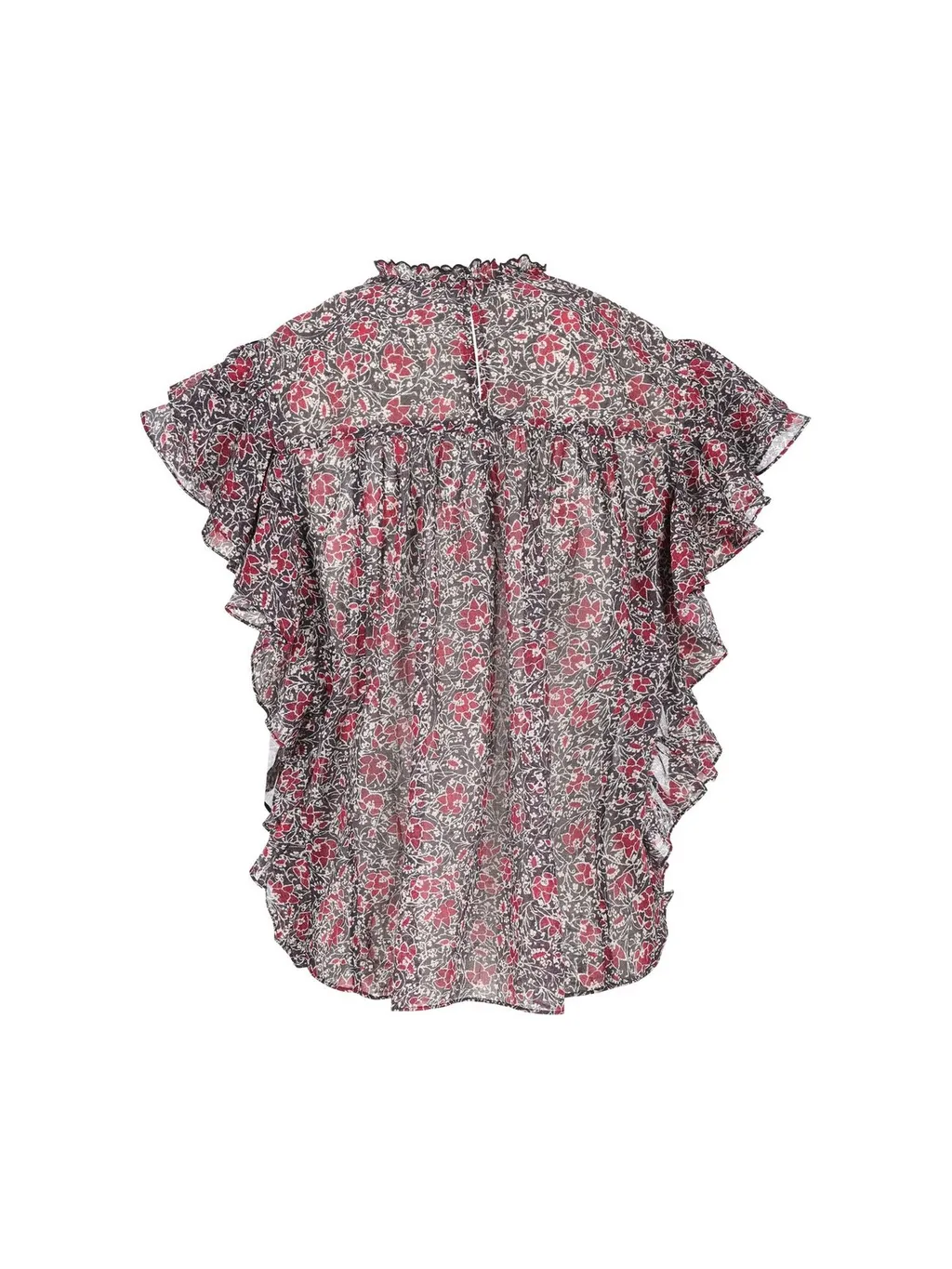 Ruffled Floral Print Blouse
