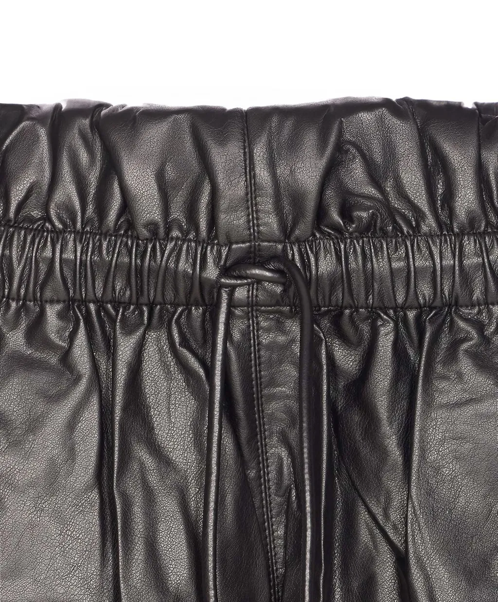 Paperbag Waist Faux Leather Shorts