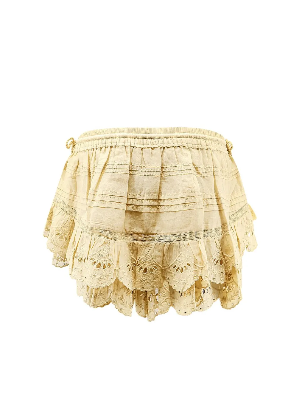 Tiered Eyelet Mini Skirt