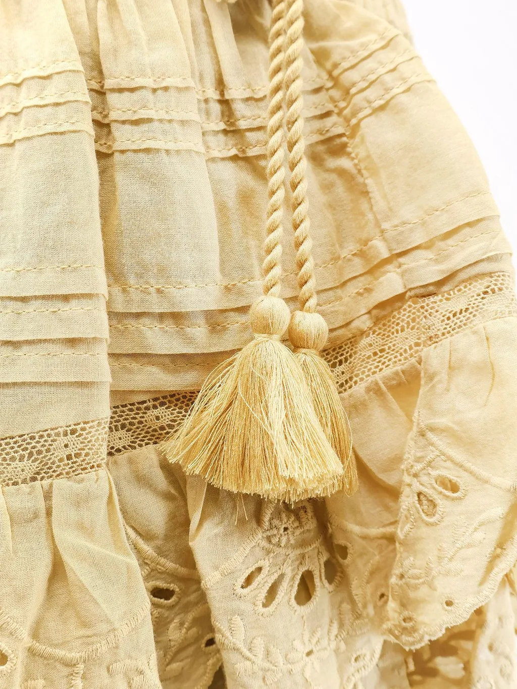 Tiered Eyelet Mini Skirt