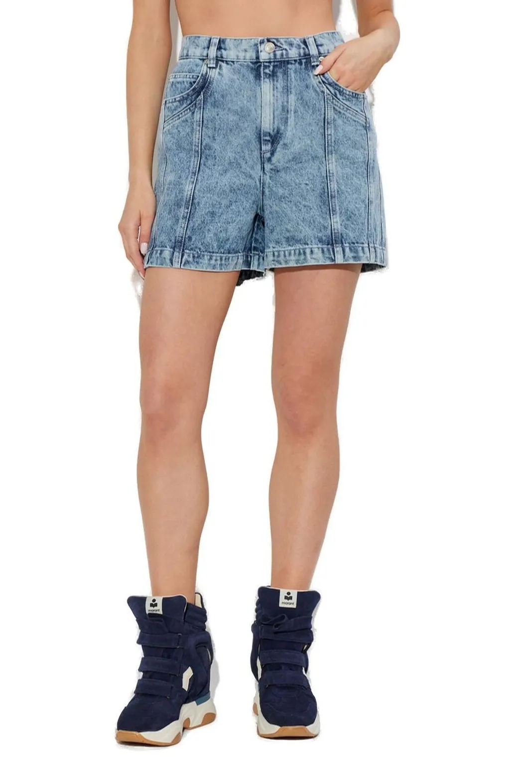 High-Waisted Denim Shorts