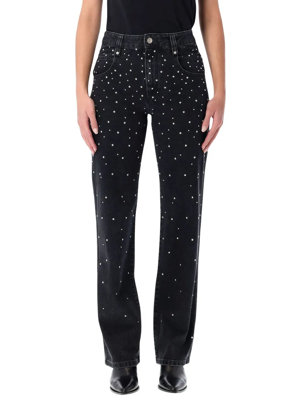 Embellished Straight-Leg Jeans