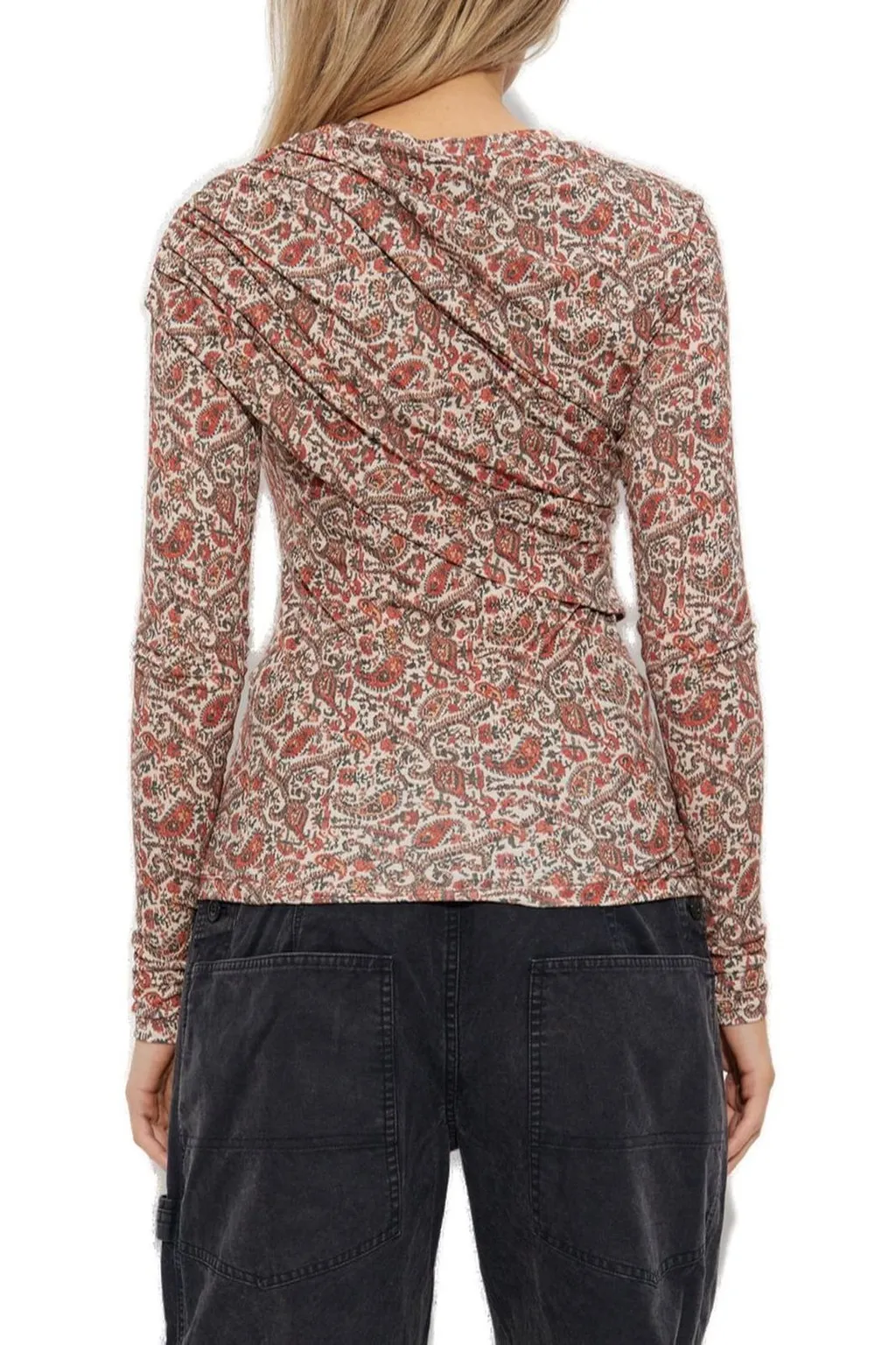 Long-Sleeved Ruched Top